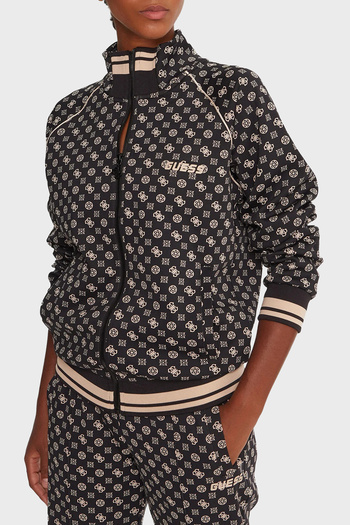 Guess Aggie 4g Logo Printed Regular Fit Stand Collar Scuba Sweat V5Yq03Kb212 Sweat V5Yq03 Kb212 Pj