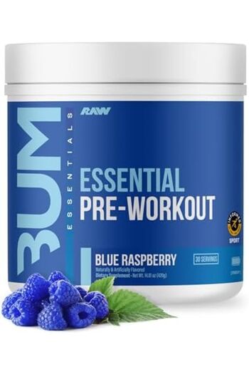 RAW NUTRITION مكمل غذائي أساسي خام قبل التمرين | طاقة وتركيز لا مثيل لهما | ضخ عضلي مُحسَّن | لجميع الرياضيين | كاليفورنيا