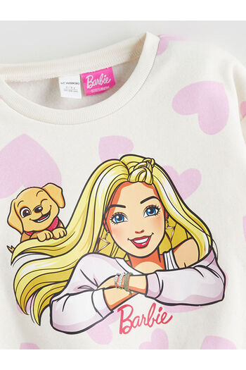 LC Waikiki Sparkling Choices from Shining Store |   Crew Neck Barbie Printed Girls' Sweatshirt
