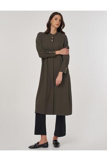 Kayra Button Detailed Long Tunic Khaki