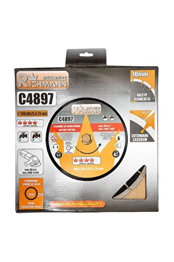 richmann exclusive Diamond Disc for Asphalt, Wet and Dry Cutting, 300 x 25.4/20 mm, Richmann Exclusive