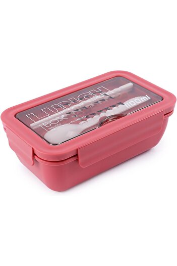 erorex Lunch Box & Cutlery Fork Spoon, Leak Proof 2 Compartments 1100Ml Capacity, Meal Prep Container Box