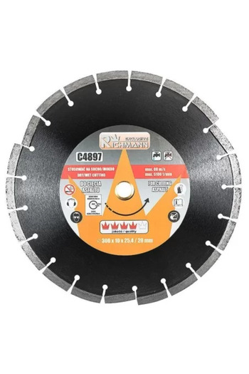 richmann exclusive Diamond Disc for Asphalt, Wet and Dry Cutting, 300 x 25.4/20 mm, Richmann Exclusive