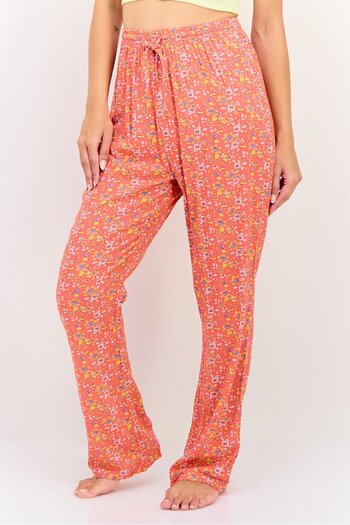 Zivame Women Floral Print Drawstring Pyjama Pants, Multicolor