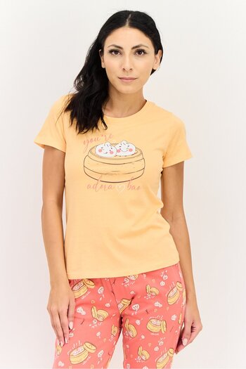 Zivame Rosaline x Women 2Pcs Graphic Pajama Top And Bottom Set, Multicolor