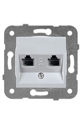 PANASONIC CAT5e+CAT3 Karre Plus White Socket Mechanism