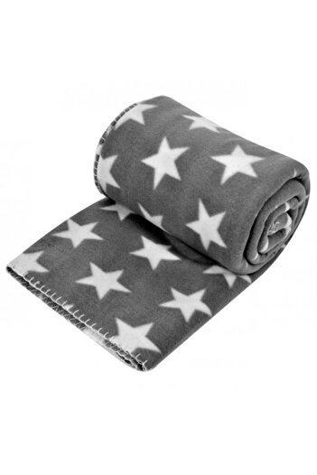 OEM Soft fleece blanket, size 200 x 150 cm, Grey with stars