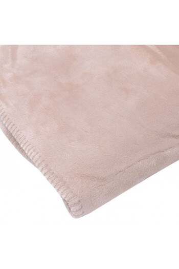 OEM Patura moale catifelata de iarna, blana artificiala, dimensiune 200 x 150 cm, Bej