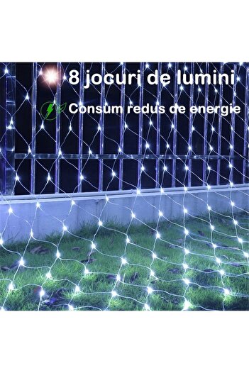 Family Christmas Yoto Christmas Installation, Mesh Type, 2 m x 2 m, 160 LEDs, 1.5 m Extension Cord, 8 Light Effects, I