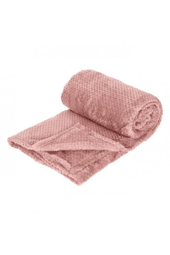 OEM Soft velvet blanket with embossed pattern, size 220 x 150 cm, Powder Pink
