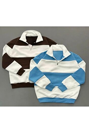 GBRO Unisex New Season Multi-Piece Stand Collar Half-Zip Sweatshirt