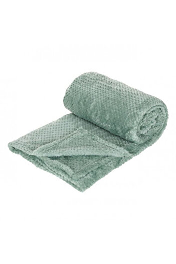 OEM Patura moale catifelata cu model reliefat, dimensiune 220 x 150 cm, Verde menta