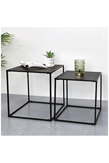 AB HOMES Auxiliary Table AB HOMES® with Metal Frame & MDF Surface Wenge