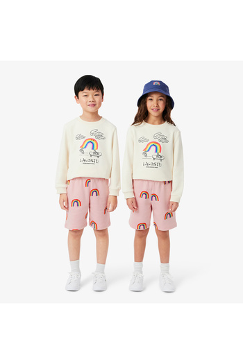 Lacoste Desenli Çocuk Pembe Şort