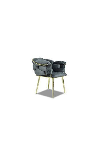 OEM BALON GREY kitchen/living room chair, metal frame, velvet upholstery, 75x70 cm