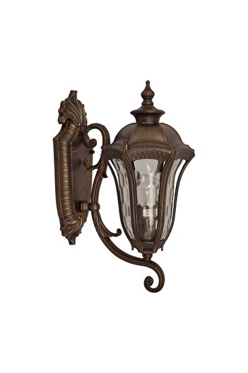 Klausen Klausen outdoor wall lamp, aluminum structure, printed transparent glass shade,...