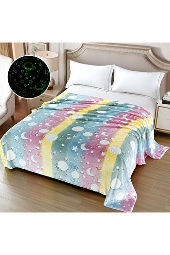 CHIRASO Cocolino Glow in Dark Phosphorescent Blanket 200x230cm, glows delicately in the dark