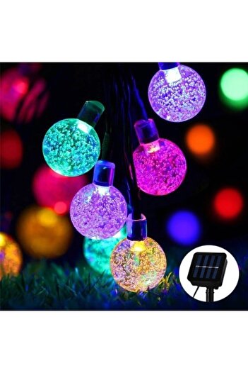 Flippy Luminițe de Crăciun, Globuri de cristal, 100 LED-uri, 12 metri, Multicolore, Energie solară, Senzor de lumină, Flipp