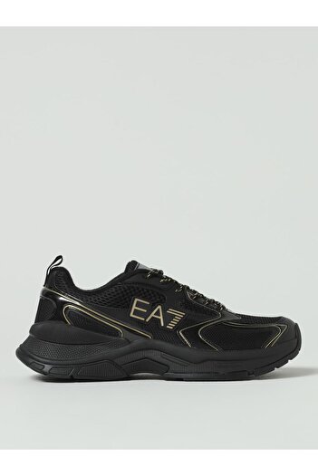EA7 Men's High Sole Color Gradient Mesh Detailed Design Black-Gold Sneaker X8X249 Xk446-Mz177