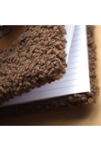 zola Plush diary puppy pattern, A5, lock, 2 keys, fluffy ears, tail, brown