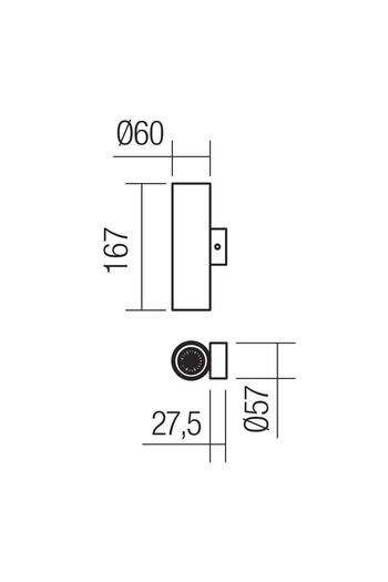 SMARTER Smarter wall lamp, made of aluminum, 2 sources with GU10 socket, power 35W, modern design
