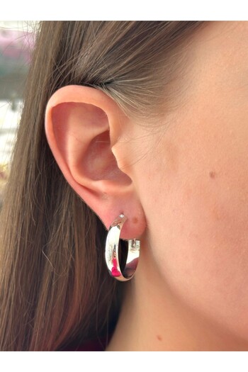 BY YASİN TOPÇU Medium Size Silver Domed Earrings