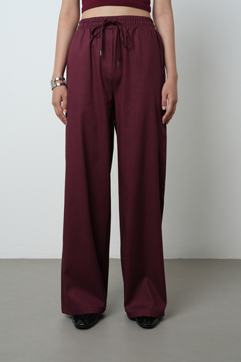 Orfeo Negro Women's Wide Leg Elastic Waist Solid Color Trousers