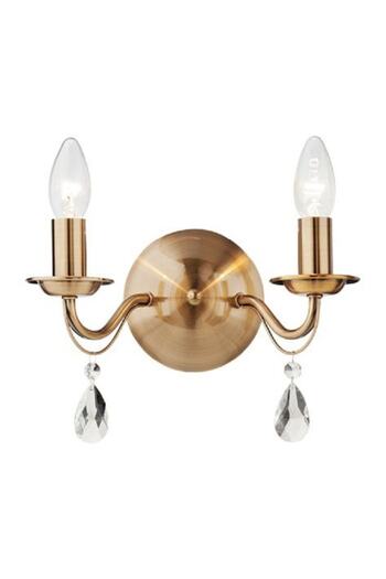 SMARTER Smarter wall lamp, made of metal, transparent glass decorations, two sources with E14 socket, 28W
