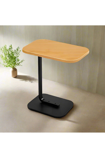 zola Modern coffee table, C-shaped, metal frame, 40 x 30 x 60 cm, black/brown