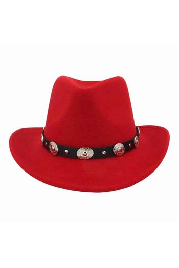 Pursehuit Women's hat, red, cowboy style, Nan