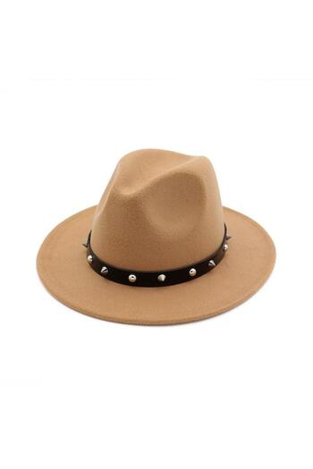 Pursehuit Beige hat, handmade, adjustable, with removable accessory, Sebina