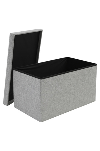 zola Folding stool with storage space, 54 l, 60x 30x30 cm, supports 80 kg, MDF, polyester, gray