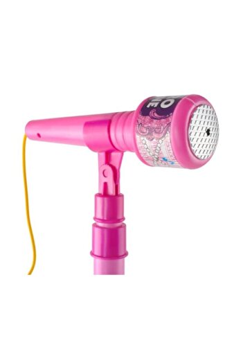 OEM Toy Karaoke Microphone with Adjustable Height, Voice Amplifier, and Lights, Pink