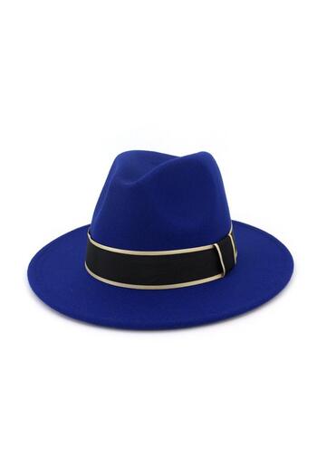 Pursehuit Blue hat, handmade, adjustable, with removable accessory, Farina