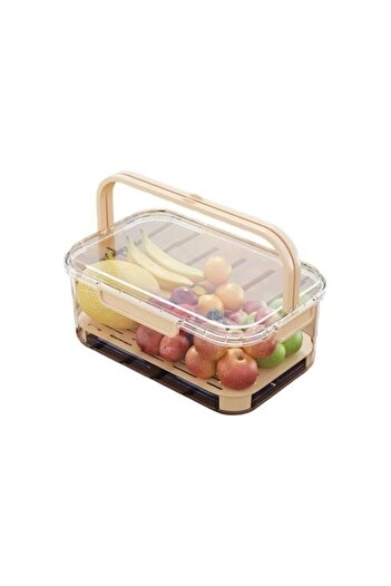 Stef's Cat Portable Storage Container with Ice Separator and Drain, Lunch Box, 25x16.5x11.5 cm, Cream/Transpare