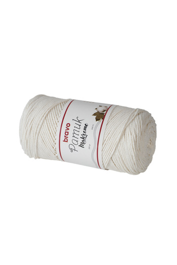 Bravo Cotton Macrame Yarn 250 Gr 240 Meters Koton (Color Code: 305) Bone