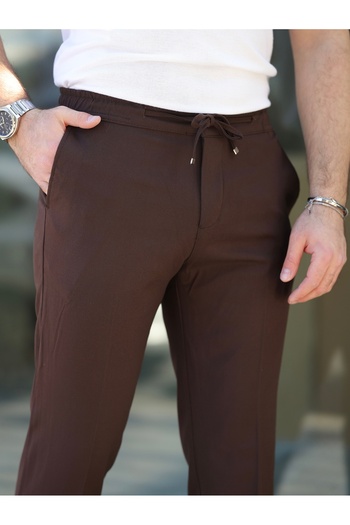 BASEL.CO Comfortable Stylish Easy-Iron Slim Fit Fabric Jogger Pants