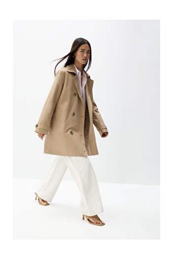 LEFTIES Damska trencz oversize z paskiem