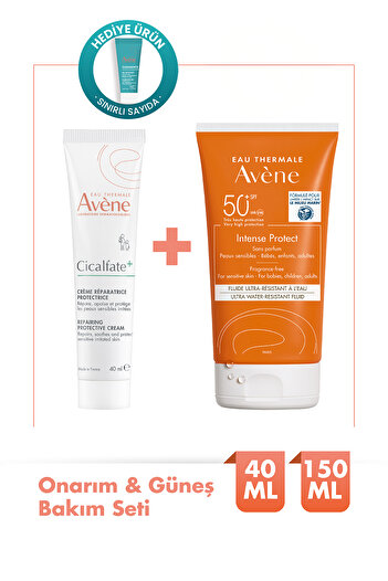 Avene Cicalfate Krem 40ml + Intense Protect SPF 50+ Yüksek Korumalı Güneş Kremi 150ml