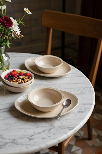 TRENDYOLMİLLA HOME 4-Piece Amorphous Shaped Ceramic Ceramic Bowl Tphaw26Tbk00006