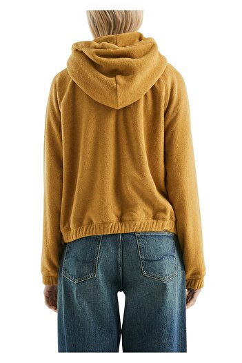 QS by s.Oliver Fluffy Teddy Fleece Hoodie with Embroidery