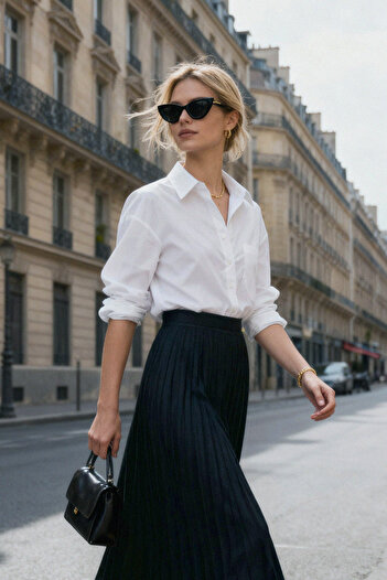 Trendyol Collection Weißes Boyfriend-Hemd mit einer Tasche und weiter Passform aus gewebter Baumwolle TWOAW20GO0115