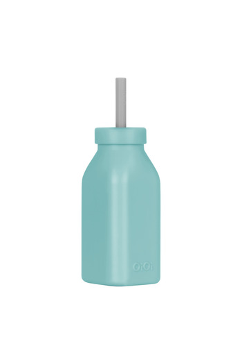OiOi Bottle + Straw - Aqua Green / Powder Gray