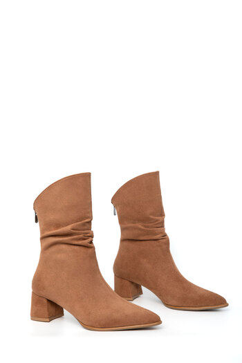 SOHO Tan Suede Γυναικείες Μπότες - 19806 Model Bootie