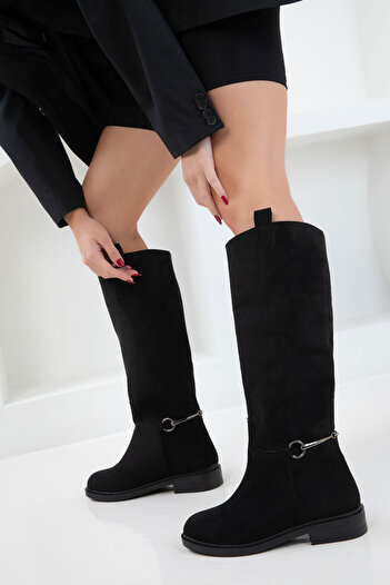 SOHO Black Suede Suede Women's Boots 21061