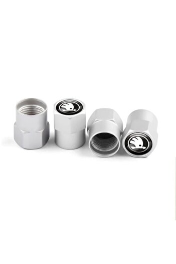 INGENIO Set 4 Capacele Aluminiu Valva Skoda Argintiu Mat