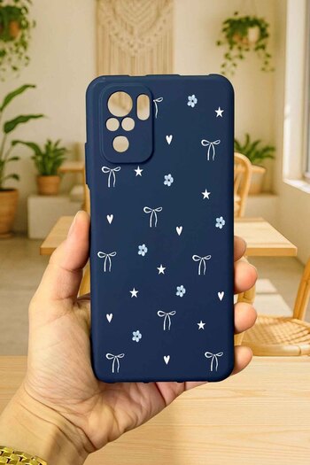 Vip Case Redmi Note 10 and 10S Compatible Mini Bow Patterned Silicone Shock Absorbing Classic Protected Rubber Case277