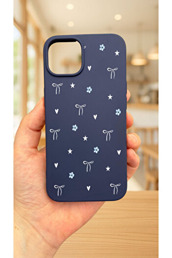 Vip Case iPhone 13/14 - Mini Bow Patterned Silicone Shock Absorbing Classic Protected Rubber Case277