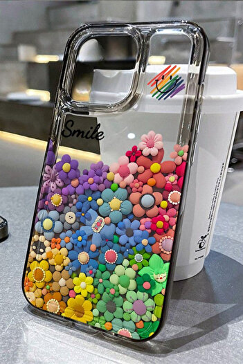 Vip Case Compatible with iPhone 13/14/15 - Glossy Vibrant Floral Look Clear Shockproof Pox Case