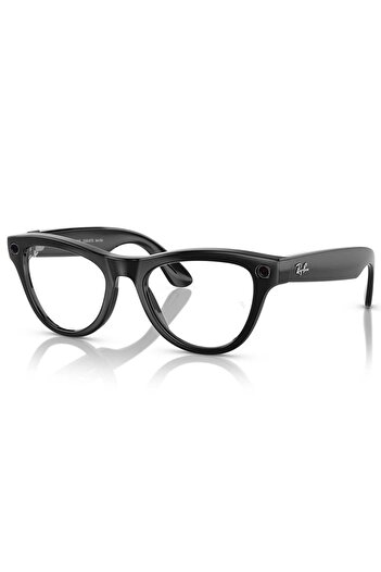 Ray-Ban | META SKYLER Shiny Black Frame Clear/Cerulean Blue Transitions Lenses